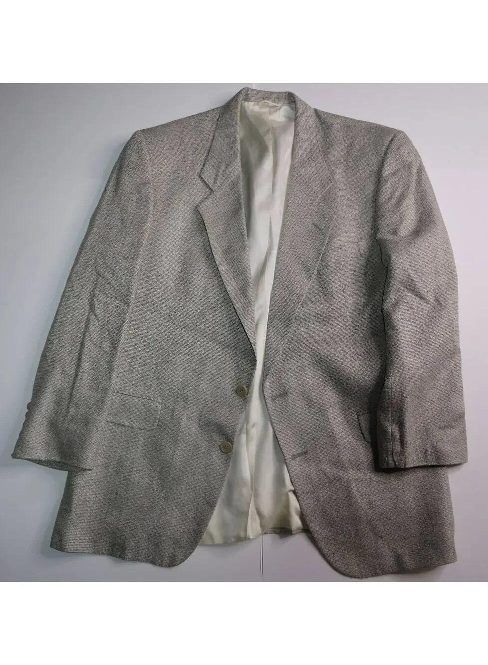 Hart Schaffner & Marx silk, silfino sport coat, 40R, light gray herringbone